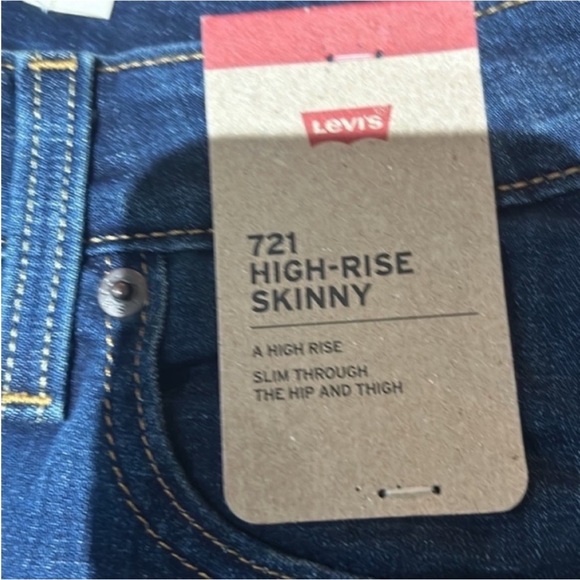 Women's Levi’s 721 High Rise Skinny Blue Jeans - Picture 4 of 8